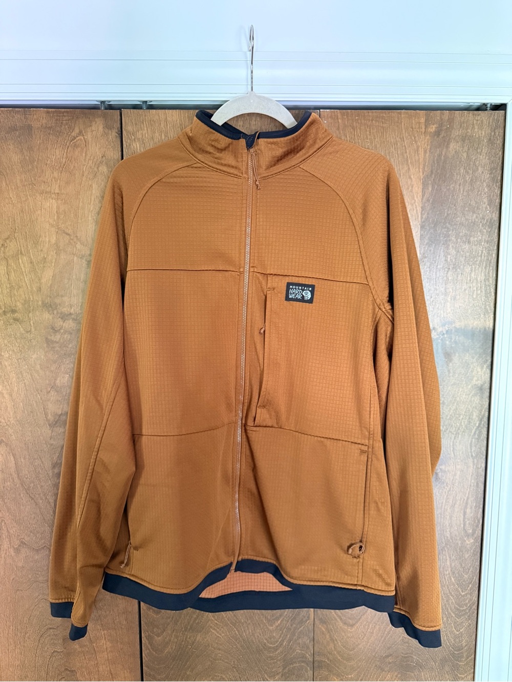 Mountain Hardwear Men’s Rust Brown Lightweight Full Zip Grid Jacket